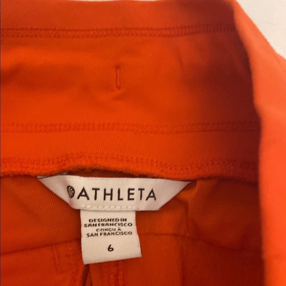 Athleta Trekkie North Jogger Mountain Neon Orange Zip Pocket Size 6 - Picture 11 of 14
